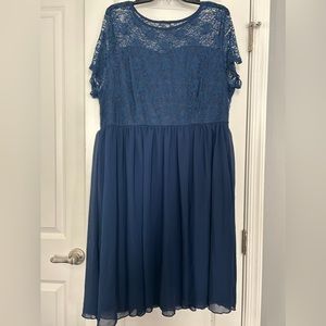 SHEIN Navy Blue Lace Dress Size- 3x